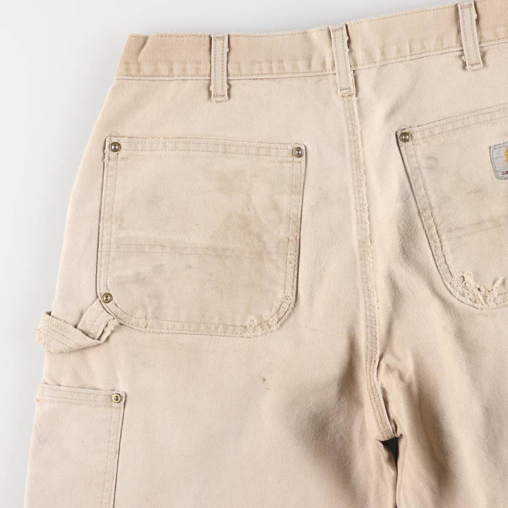 00'S Carhartt Dungaree Fit Double Knee Duck Painter Pants Men's W33 equivalent cotton Beige type Vintage Second Hand