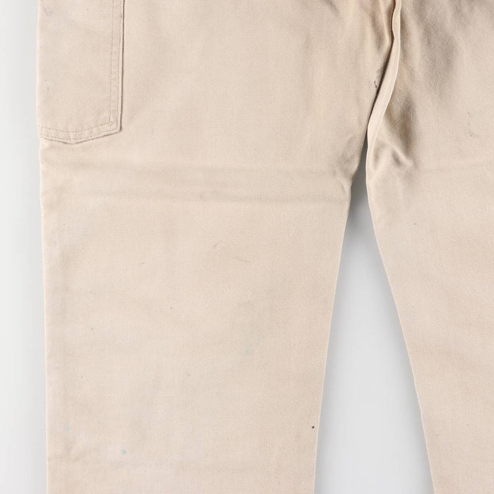 00'S Carhartt Dungaree Fit Double Knee Duck Painter Pants Men's W33 equivalent cotton Beige type Vintage Second Hand