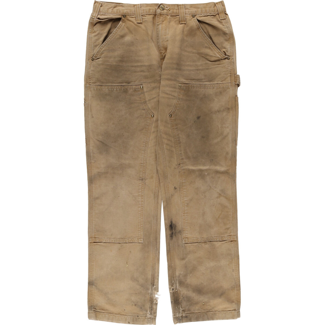 Carhartt Relaxed Fit Double Knee Duck Painter Pants for Men, W34 cotton ocher yellow type Vintage Second Hand