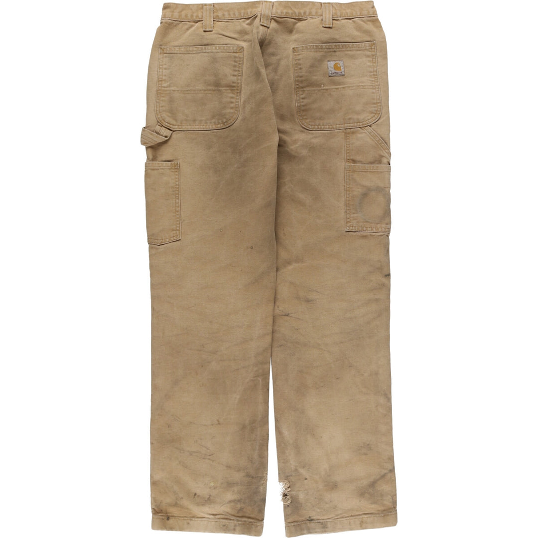 Carhartt Relaxed Fit Double Knee Duck Painter Pants for Men, W34 cotton ocher yellow type Vintage Second Hand
