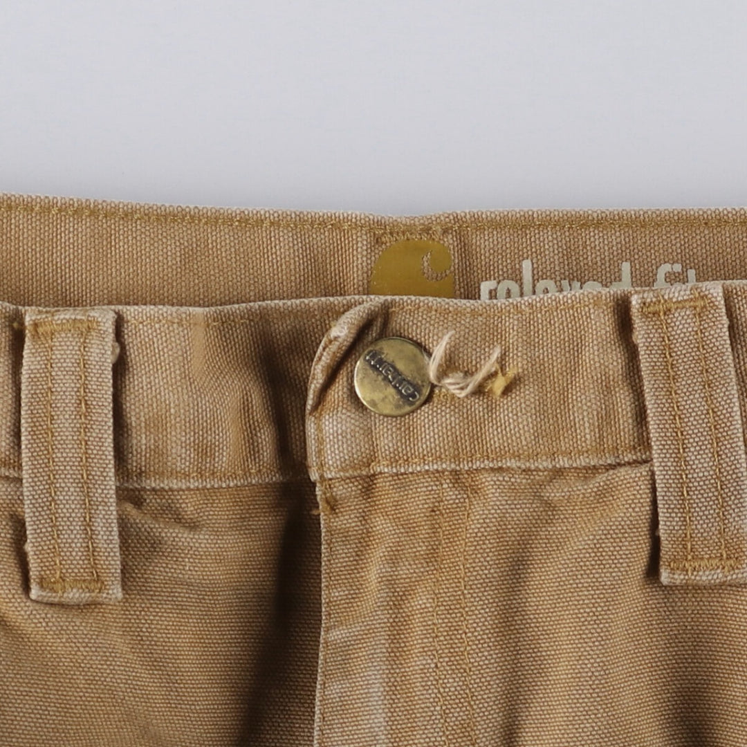 Carhartt Relaxed Fit Double Knee Duck Painter Pants for Men, W34 cotton ocher yellow type Vintage Second Hand
