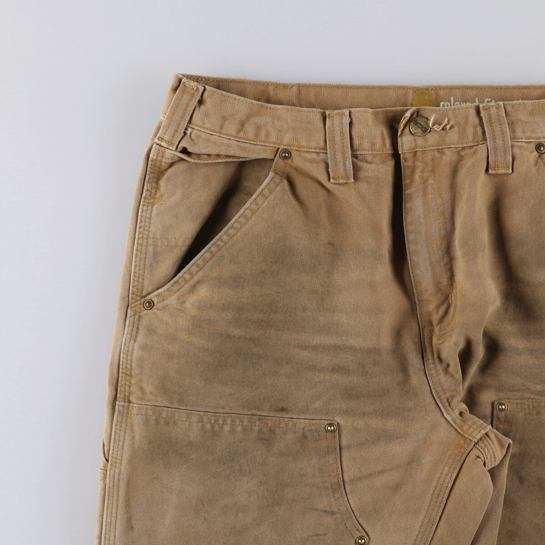 Carhartt Relaxed Fit Double Knee Duck Painter Pants for Men, W34 cotton ocher yellow type Vintage Second Hand