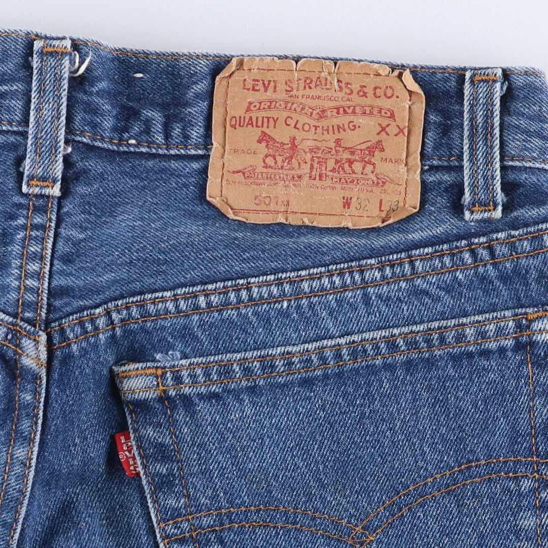 90'S Levi's 501 Straight Denim Pants, Made in USA, Men's, W32, Vintage cotton blue type Vintage Second Hand