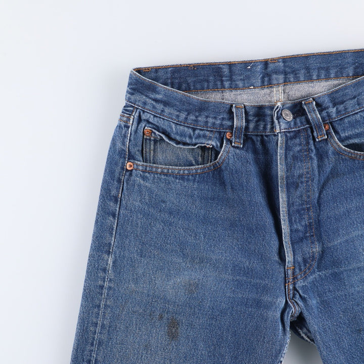 90'S Levi's 501 Straight Denim Pants, Made in USA, Men's, W32, Vintage cotton blue type Vintage Second Hand