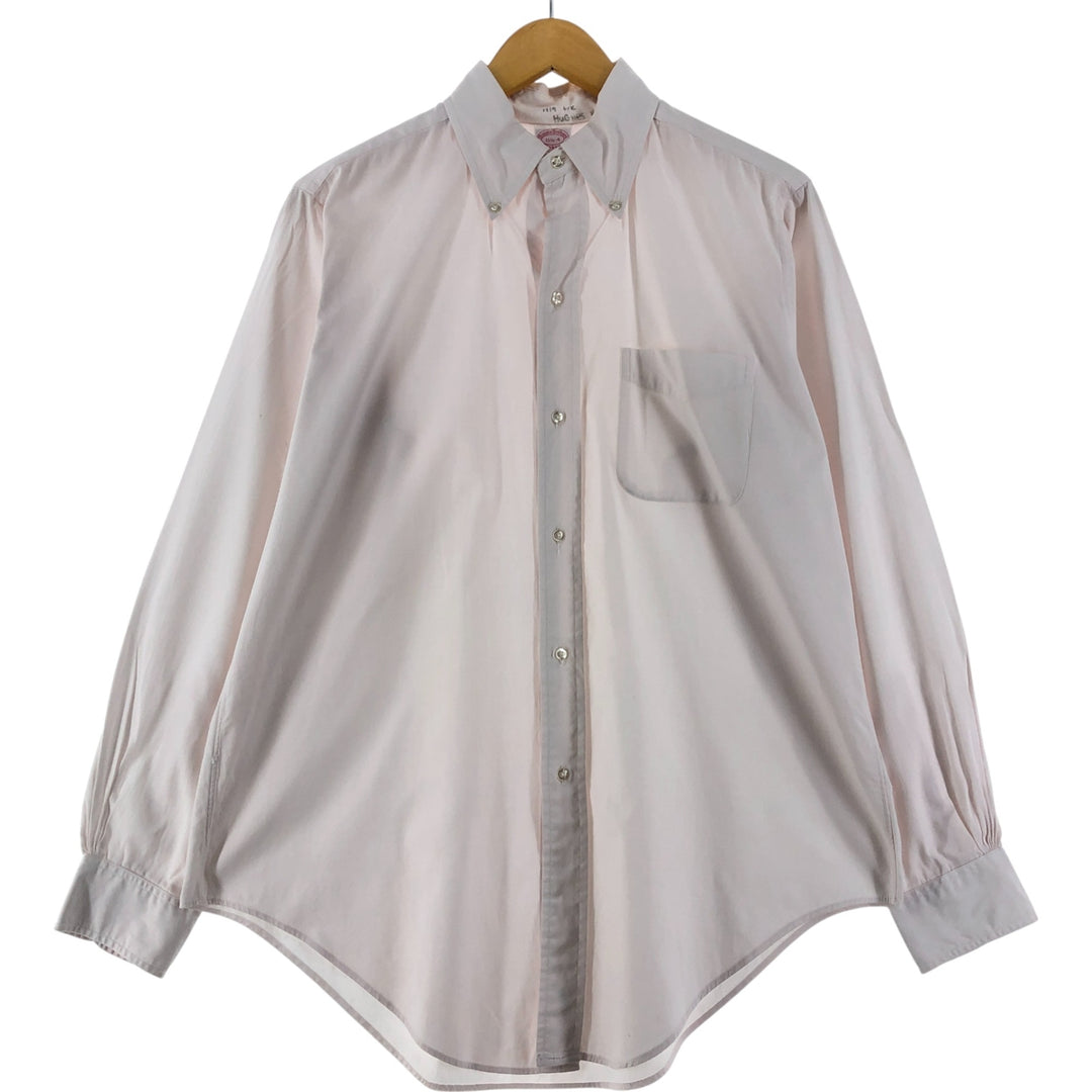 Brooks Brothers MAKERS Long Sleeve Button Down Shirt Made in USA Men's XL Vintage cotton pink type Vintage Second Hand