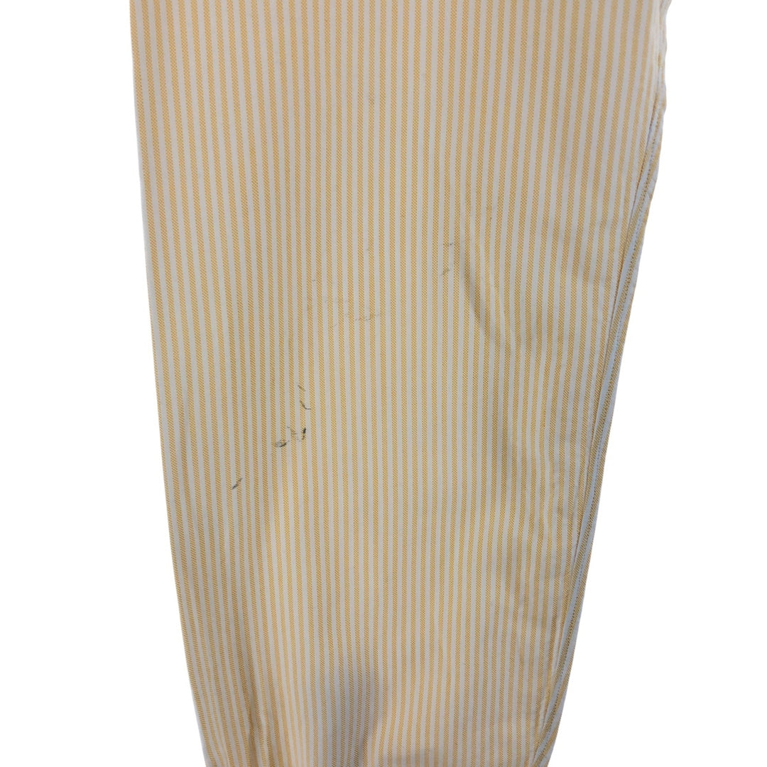 ~70'S Brooks Brothers MAKERS 6-button long sleeve button-down striped shirt made in USA, men's size L, vintage cotton yellow type Vintage Second Hand