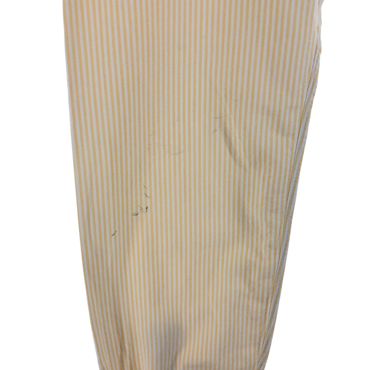 ~70'S Brooks Brothers MAKERS 6-button long sleeve button-down striped shirt made in USA, men's size L, vintage cotton yellow type Vintage Second Hand