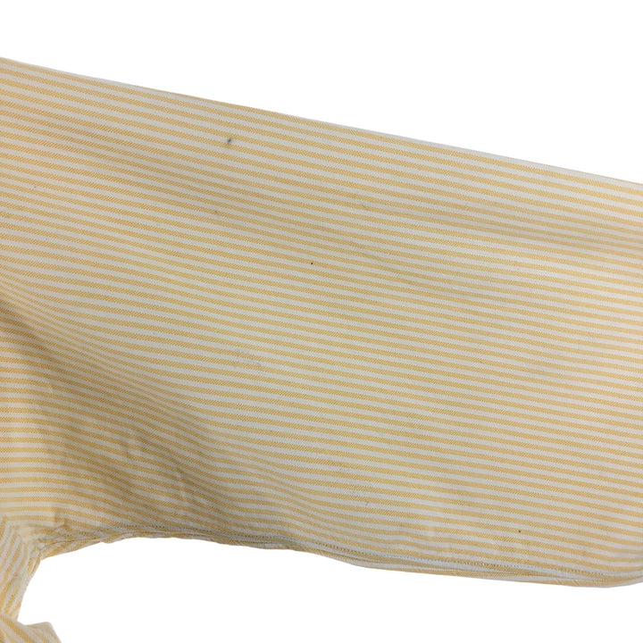 ~70'S Brooks Brothers MAKERS 6-button long sleeve button-down striped shirt made in USA, men's size L, vintage cotton yellow type Vintage Second Hand