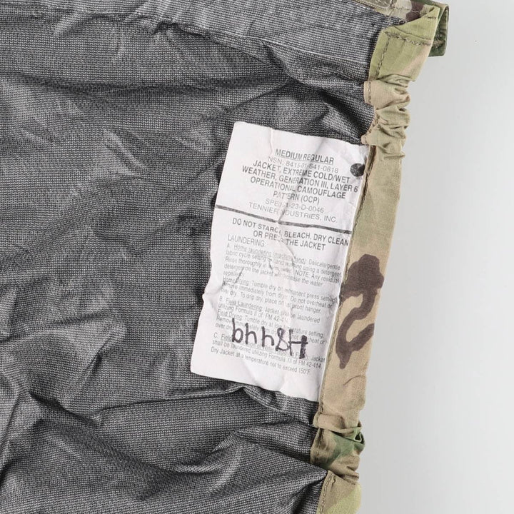 Genuine US military item ECWCS GEN3 Level 6 Camouflage Pattern OCP Camo Military Gore-Tex Parka Made in USA MEDIUM REGULAR Men's M equivalent unknown Khaki type Vintage Second Hand
