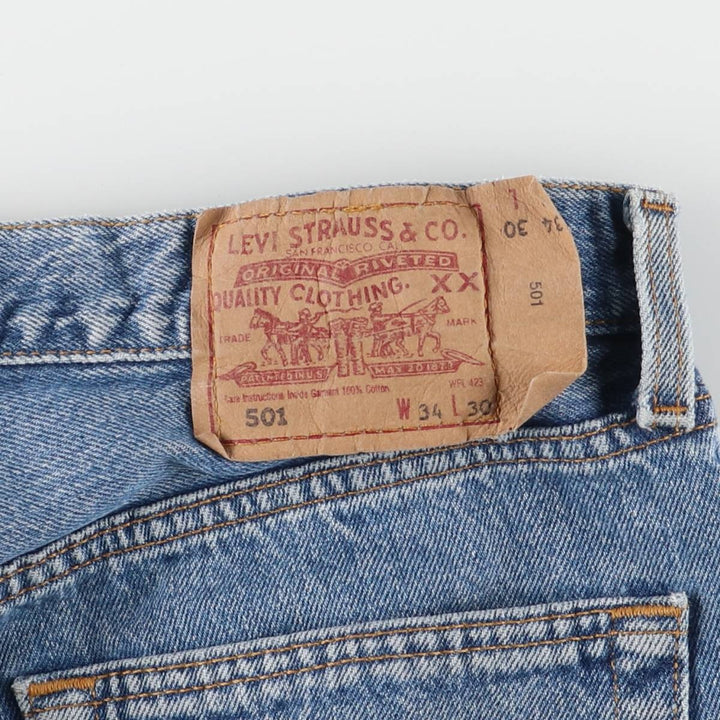 90'S Levi's 501-0114 Straight Denim Pants Made in USA Men's W32 Vintage cotton blue type Vintage Second Hand