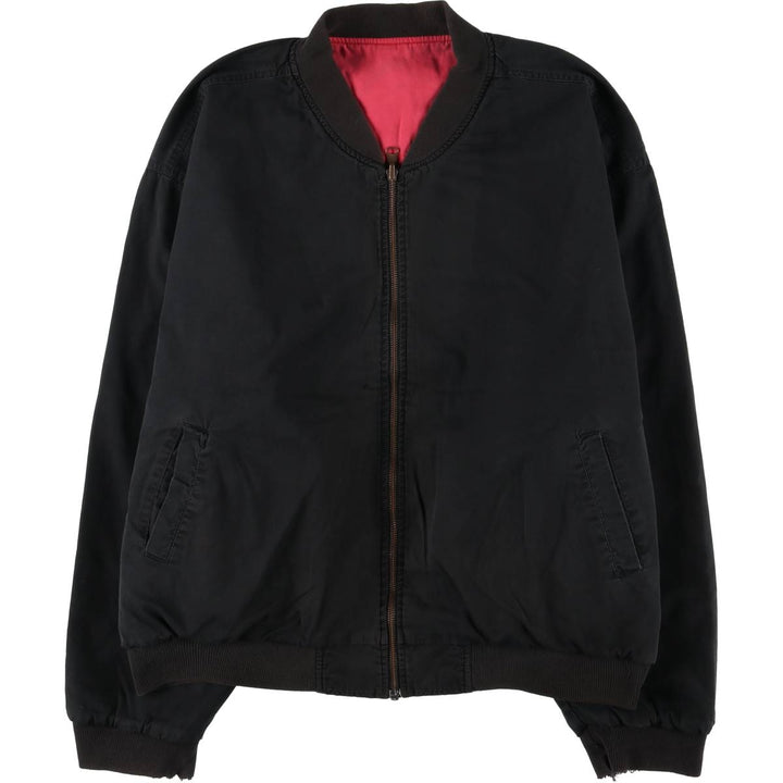 Marlboro Back Logo Reversible Cotton Blouson Men's XL cotton red type Vintage Second Hand