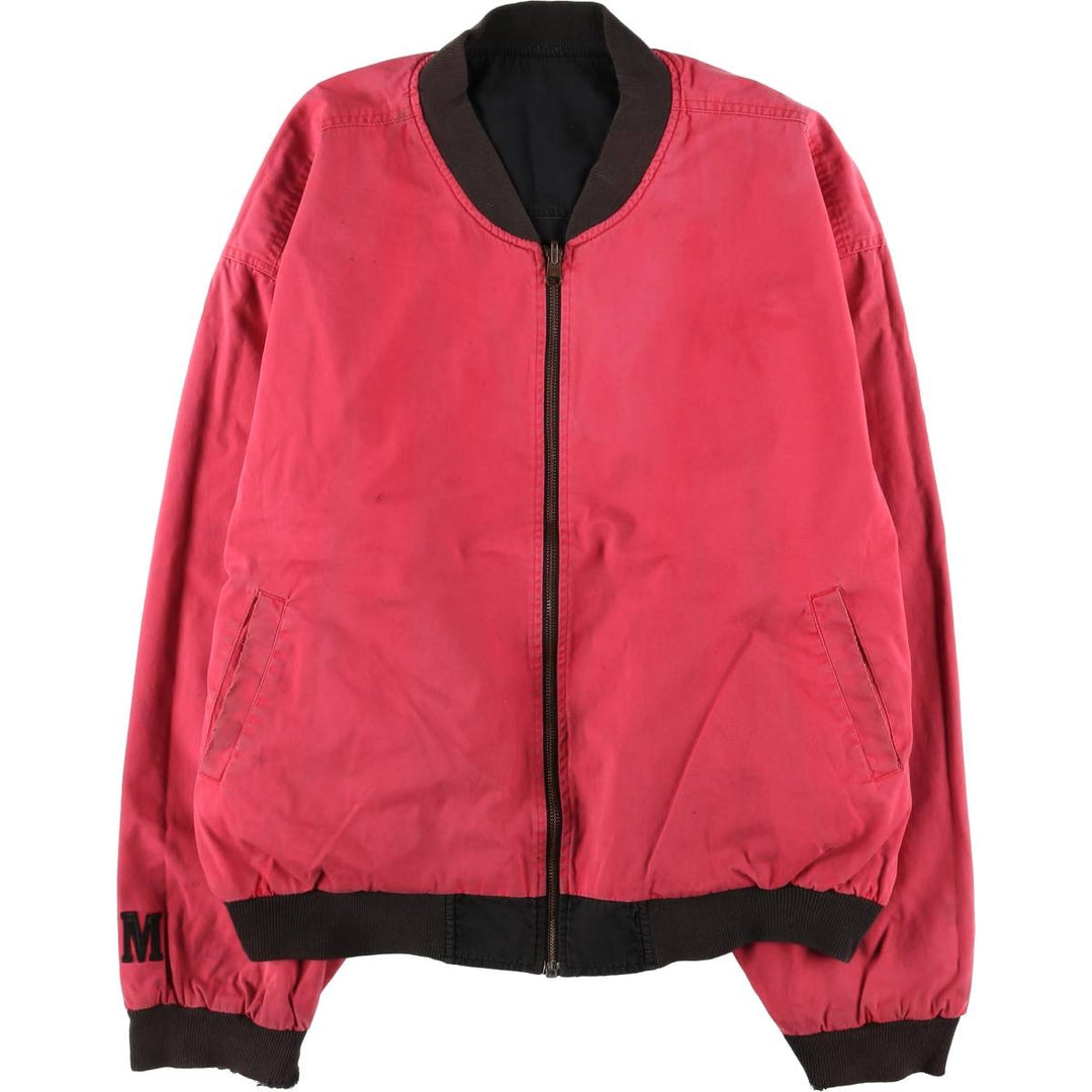 Marlboro Back Logo Reversible Cotton Blouson Men's XL cotton red type Vintage Second Hand
