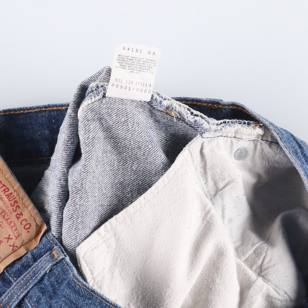 90'S Levi's 501-0000 Straight Denim Pants Made in USA Women's L (w29) Vintage cotton blue type Vintage Second Hand