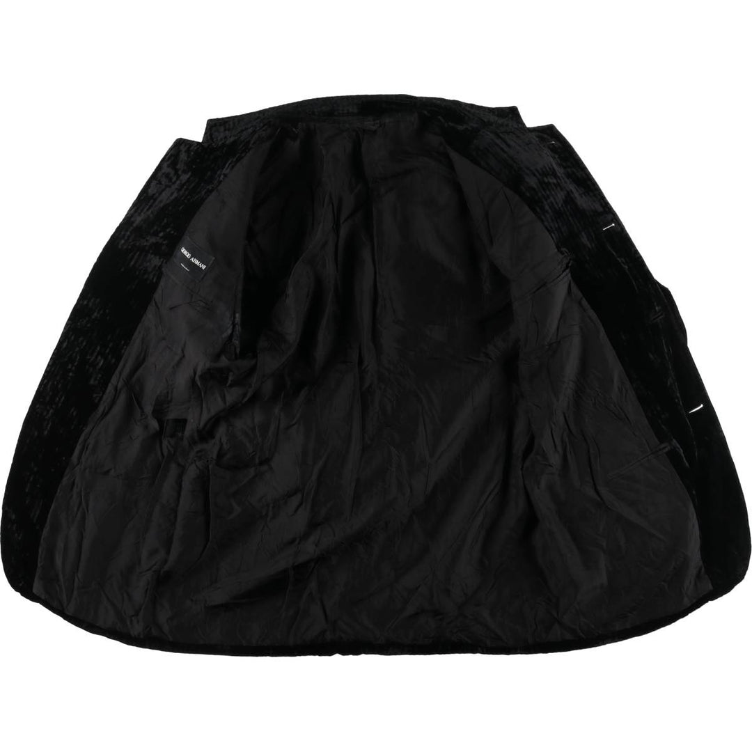 Giorgio Armani velvet tailored jacket made in Italy, size M for men Viscose black type Vintage Second Hand