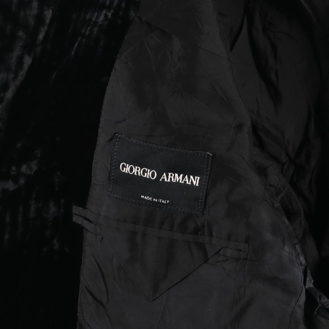Giorgio Armani velvet tailored jacket made in Italy, size M for men Viscose black type Vintage Second Hand