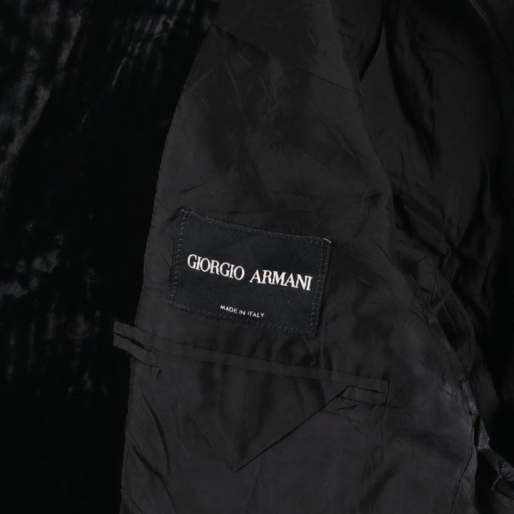 Giorgio Armani velvet tailored jacket made in Italy, size M for men Viscose black type Vintage Second Hand