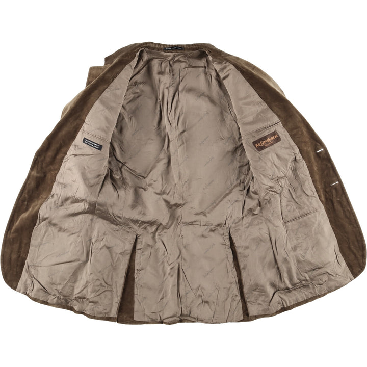 Yves Saint Laurent Velvet Tailored Jacket Made in France Men's S size unclear brown type Vintage Second Hand