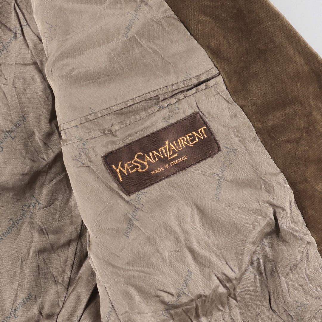 Yves Saint Laurent Velvet Tailored Jacket Made in France Men's S size unclear brown type Vintage Second Hand