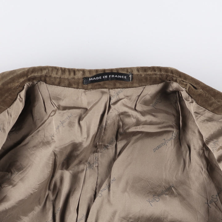 Yves Saint Laurent Velvet Tailored Jacket Made in France Men's S size unclear brown type Vintage Second Hand