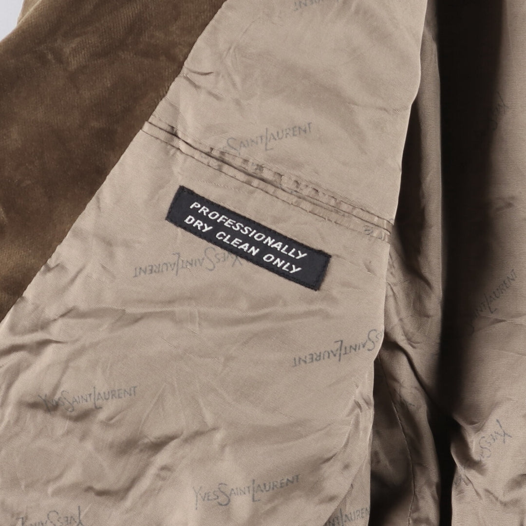 Yves Saint Laurent Velvet Tailored Jacket Made in France Men's S size unclear brown type Vintage Second Hand