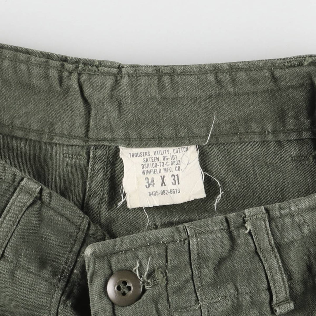 70'S US Military Baker Pants 34x31 Men's W32 equivalent Vintage unknown Khaki type Vintage Second Hand