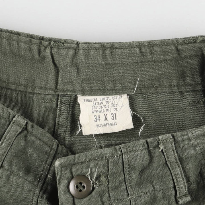 70'S US Military Baker Pants 34x31 Men's W32 equivalent Vintage unknown Khaki type Vintage Second Hand