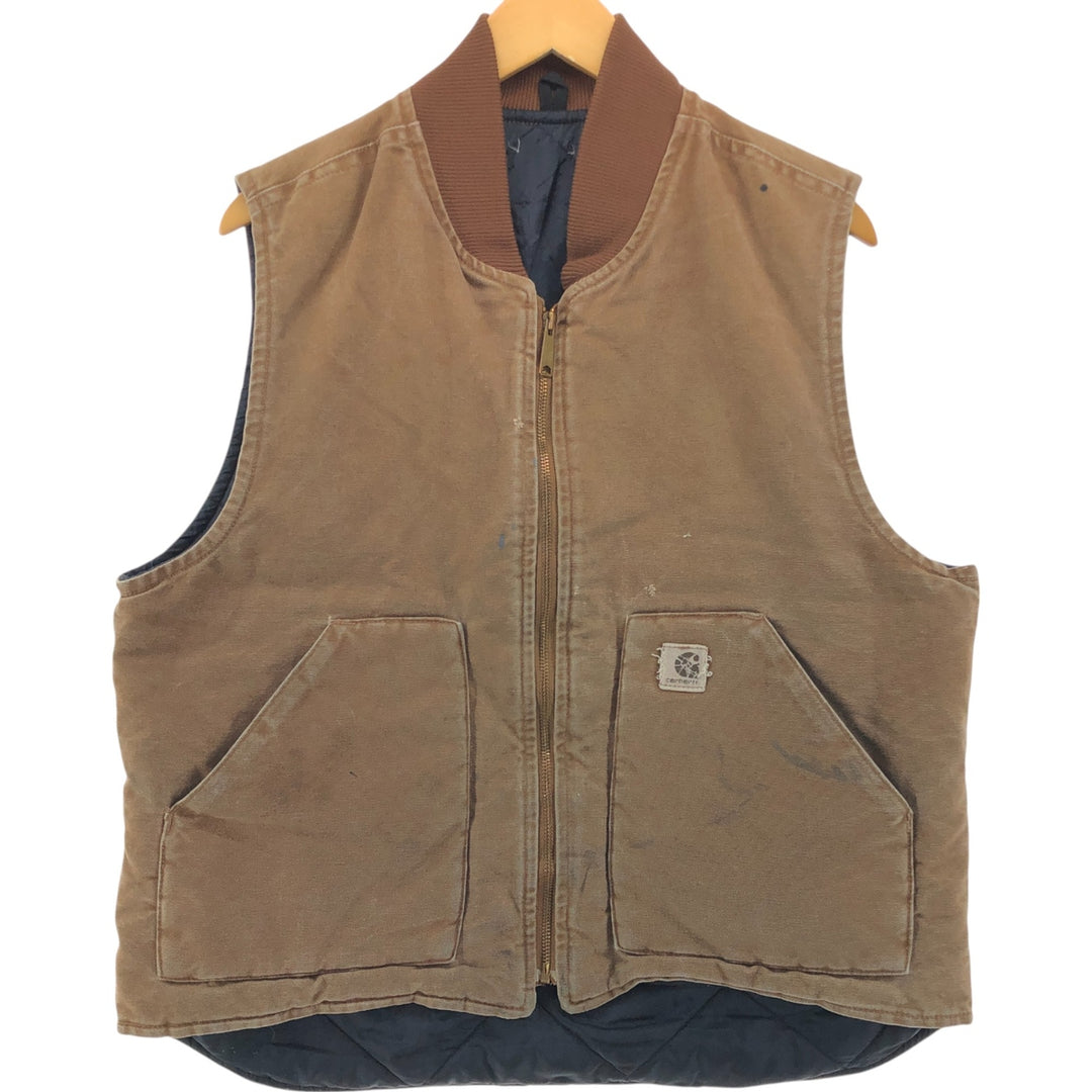 90'S Carhartt Classic Vest Duck Vest Men's XL Vintage unclear Beige type Vintage Second Hand