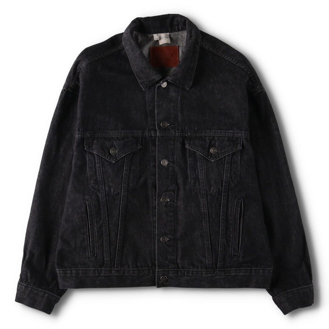 90'S MARLBORO WILD WEST Cowboy Back Print Black Denim Jacket G-Jean Made in Canada Vintage cotton black type Vintage Second Hand