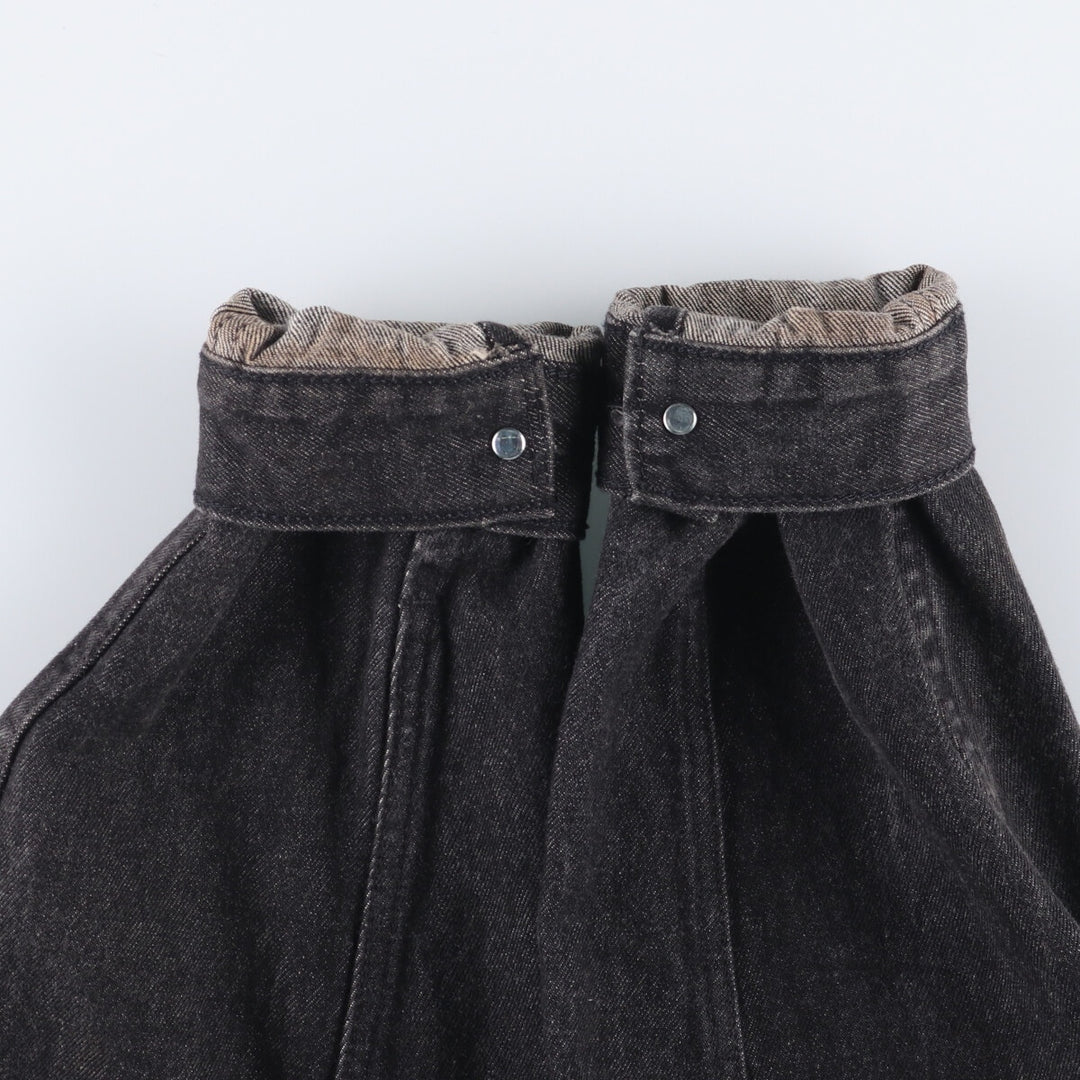 90'S MARLBORO WILD WEST Cowboy Back Print Black Denim Jacket G-Jean Made in Canada Vintage cotton black type Vintage Second Hand