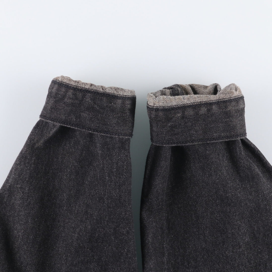 90'S MARLBORO WILD WEST Cowboy Back Print Black Denim Jacket G-Jean Made in Canada Vintage cotton black type Vintage Second Hand