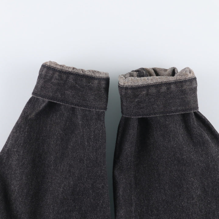 90'S MARLBORO WILD WEST Cowboy Back Print Black Denim Jacket G-Jean Made in Canada Vintage cotton black type Vintage Second Hand