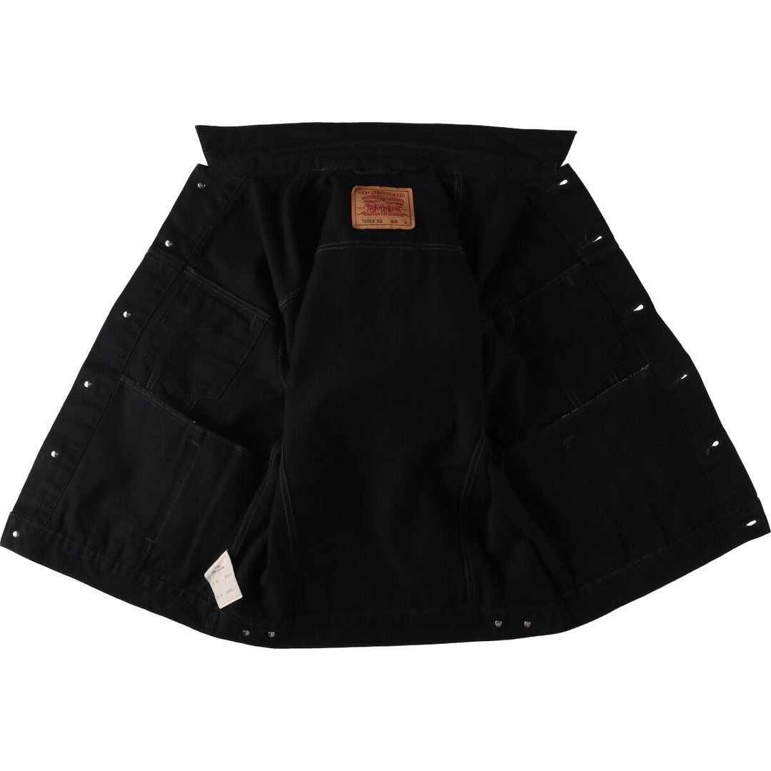 90'S Levi's 70503 02 Euro Model Black Denim Jacket G-Jean Men's Size L Vintage cotton black type Vintage Second Hand