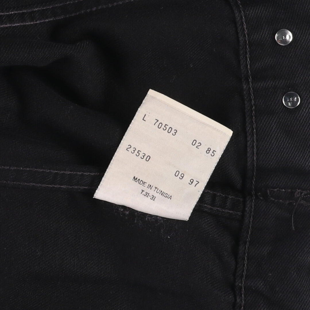 90'S Levi's 70503 02 Euro Model Black Denim Jacket G-Jean Men's Size L Vintage cotton black type Vintage Second Hand