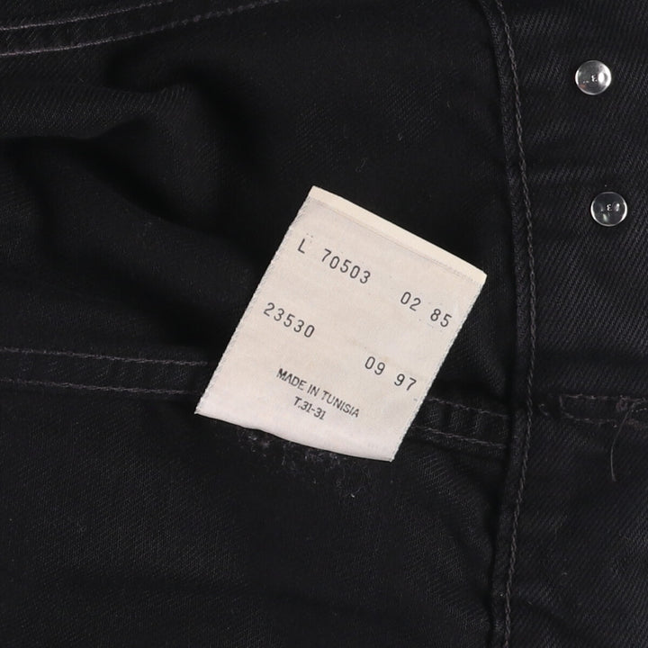 90'S Levi's 70503 02 Euro Model Black Denim Jacket G-Jean Men's Size L Vintage cotton black type Vintage Second Hand