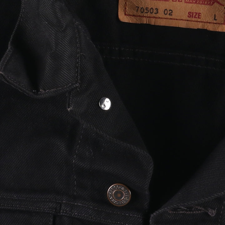 90'S Levi's 70503 02 Euro Model Black Denim Jacket G-Jean Men's Size L Vintage cotton black type Vintage Second Hand