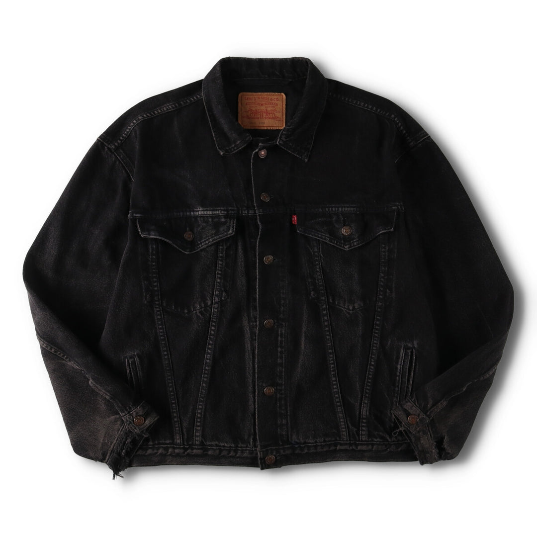 90'S Levi's 75525-0260 Black Denim Jacket, Made in Canada, Men's Size L, Vintage cotton black type Vintage Second Hand