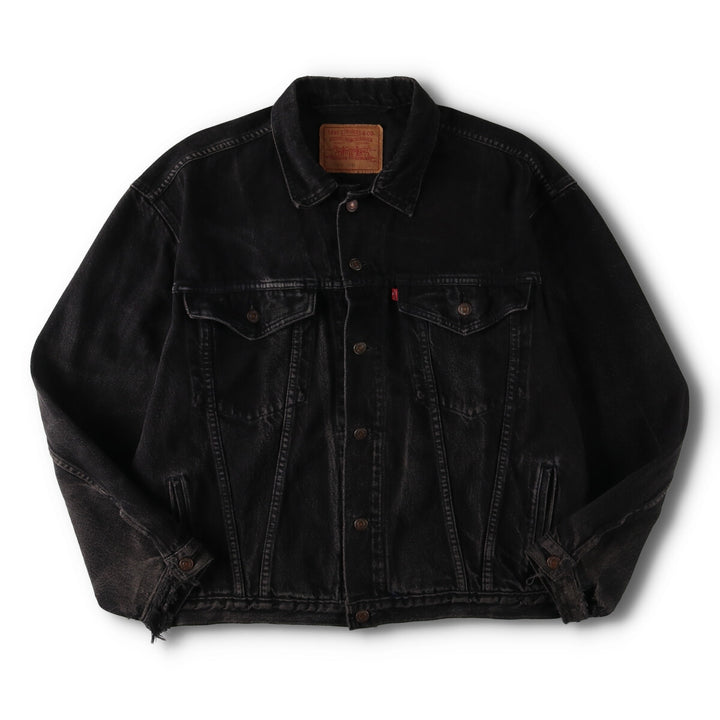 90'S Levi's 75525-0260 Black Denim Jacket, Made in Canada, Men's Size L, Vintage cotton black type Vintage Second Hand