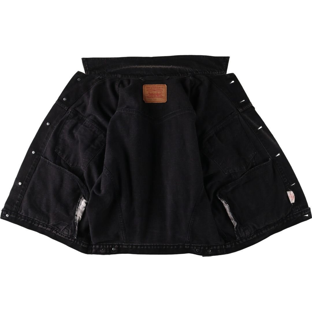 90'S Levi's 75525-0260 Black Denim Jacket, Made in Canada, Men's Size L, Vintage cotton black type Vintage Second Hand