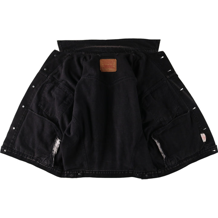 90'S Levi's 75525-0260 Black Denim Jacket, Made in Canada, Men's Size L, Vintage cotton black type Vintage Second Hand