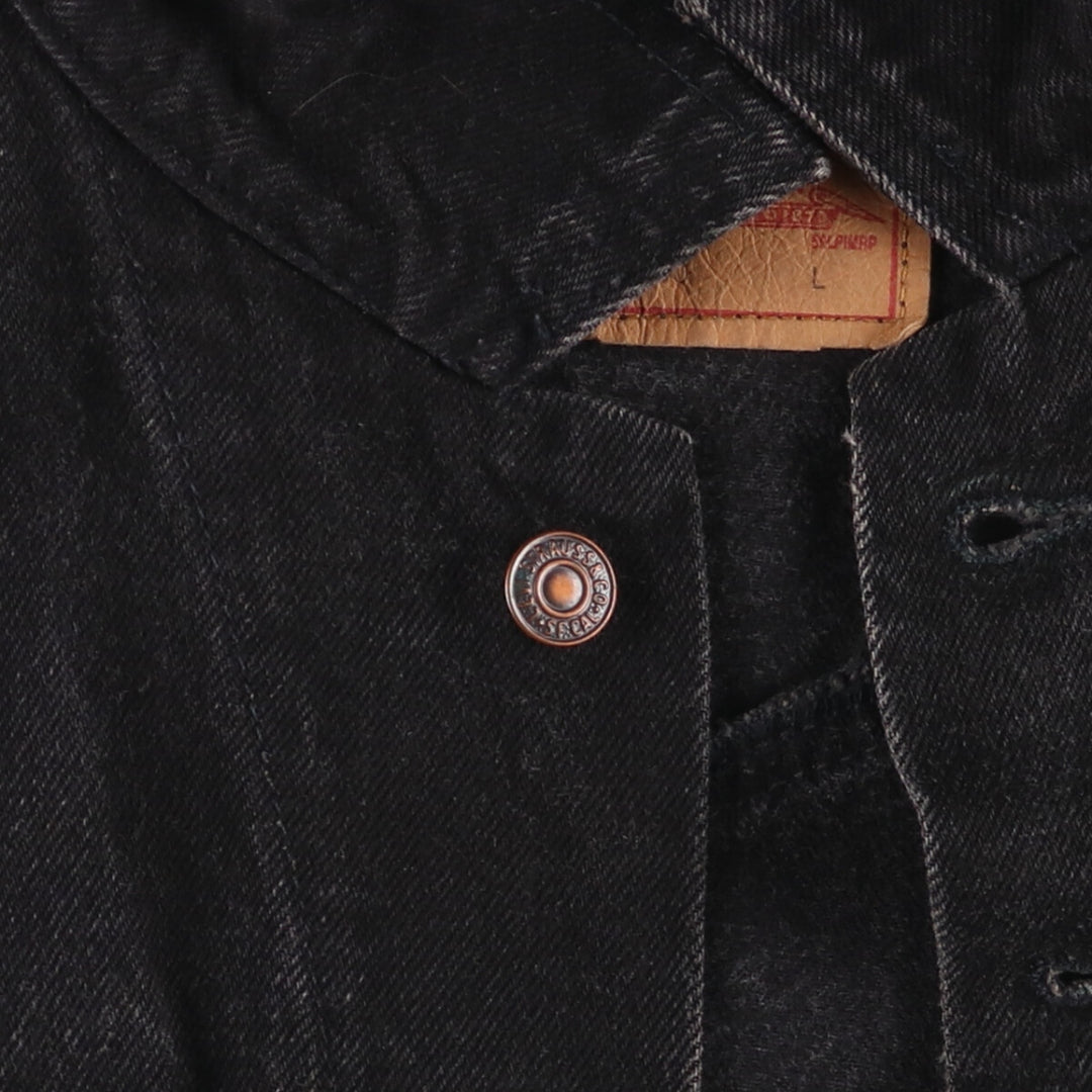 90'S Levi's 75525-0260 Black Denim Jacket, Made in Canada, Men's Size L, Vintage cotton black type Vintage Second Hand