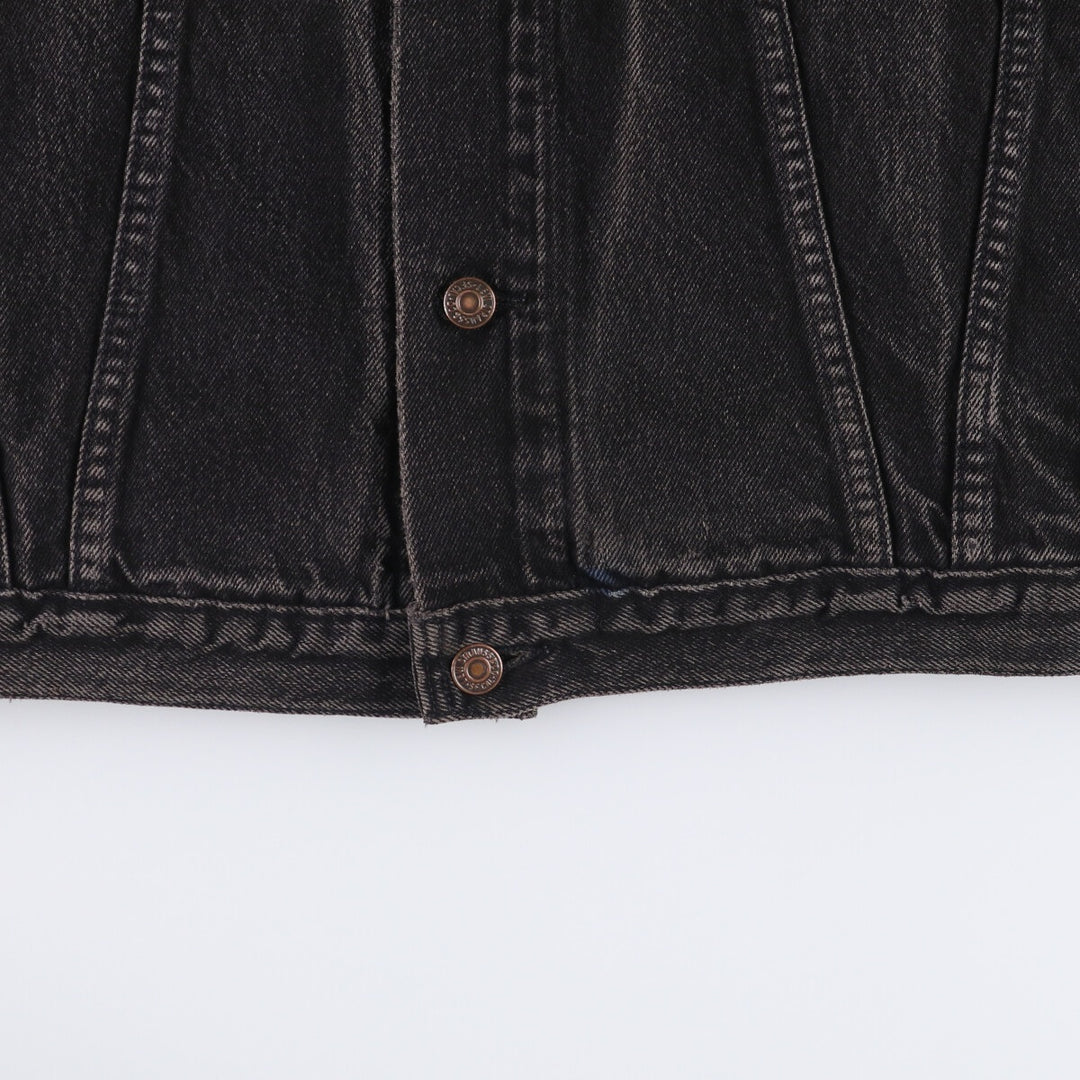 90'S Levi's 75525-0260 Black Denim Jacket, Made in Canada, Men's Size L, Vintage cotton black type Vintage Second Hand