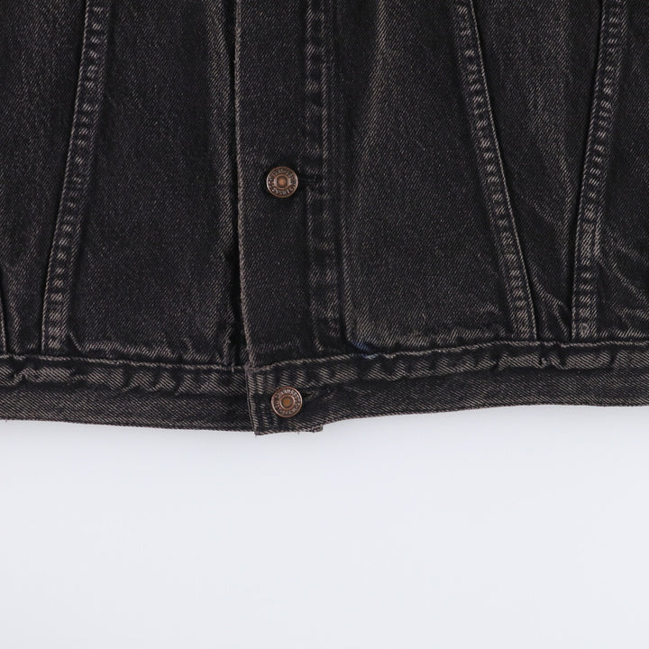 90'S Levi's 75525-0260 Black Denim Jacket, Made in Canada, Men's Size L, Vintage cotton black type Vintage Second Hand