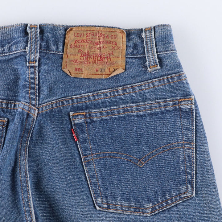 90'S Levi's 00501-0115 Straight denim pants made in USA, men's w30 equivalent, vintage cotton blue type Vintage Second Hand