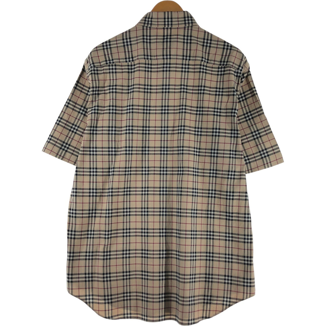 Burberry's BURBERRY LONDON short sleeve button down check shirt men's size L cotton Beige type Vintage Second Hand