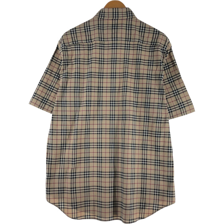 Burberry's BURBERRY LONDON short sleeve button down check shirt men's size L cotton Beige type Vintage Second Hand