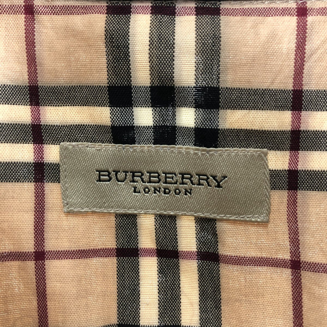 Burberry's BURBERRY LONDON short sleeve button down check shirt men's size L cotton Beige type Vintage Second Hand