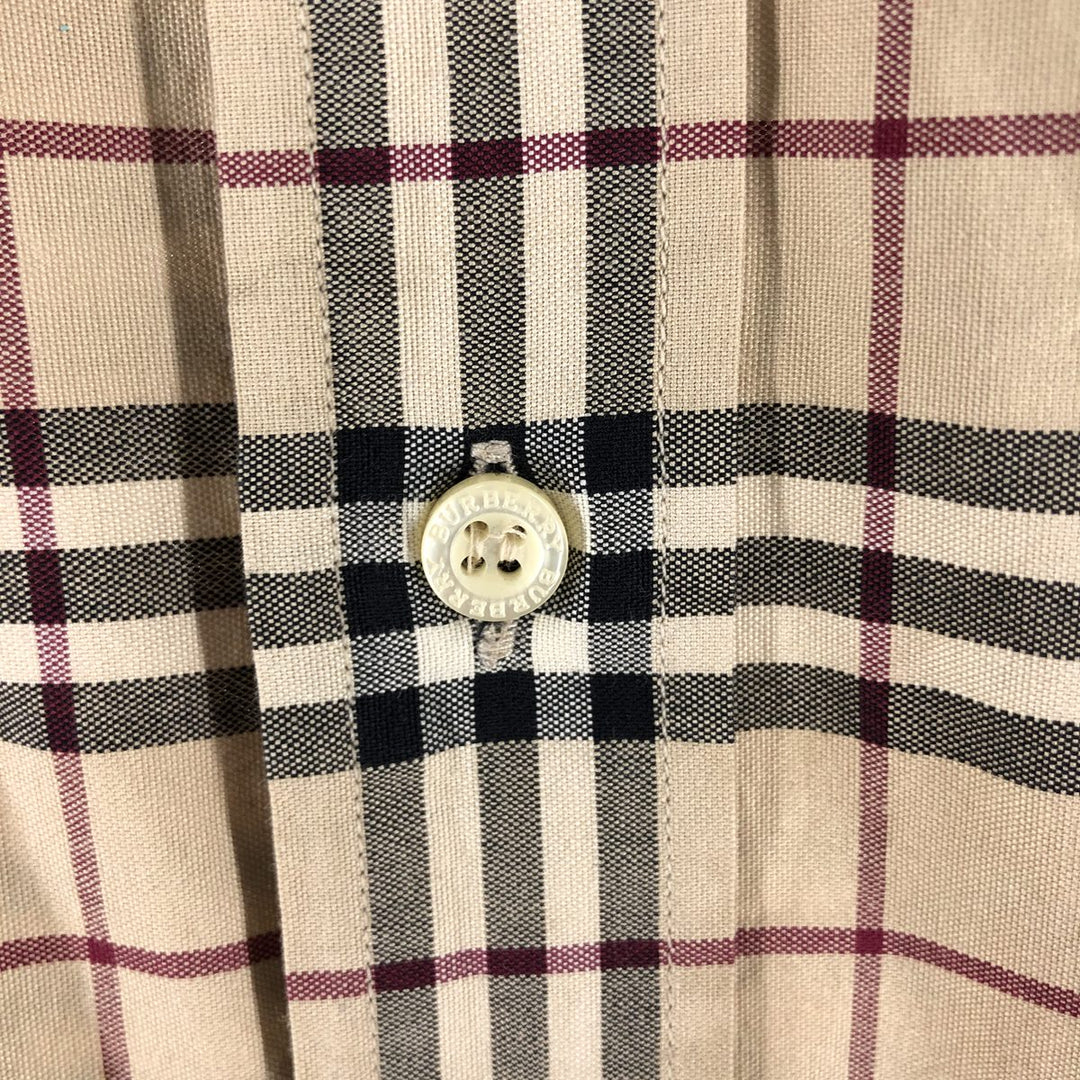Burberry's BURBERRY LONDON short sleeve button down check shirt men's size L cotton Beige type Vintage Second Hand