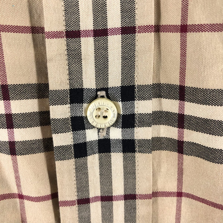Burberry's BURBERRY LONDON short sleeve button down check shirt men's size L cotton Beige type Vintage Second Hand