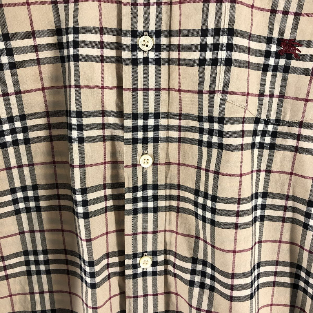 Burberry's BURBERRY LONDON short sleeve button down check shirt men's size L cotton Beige type Vintage Second Hand