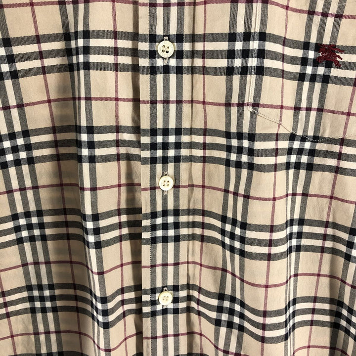 Burberry's BURBERRY LONDON short sleeve button down check shirt men's size L cotton Beige type Vintage Second Hand